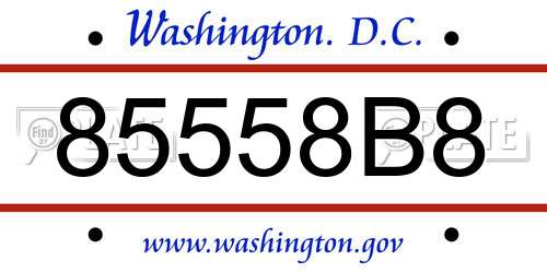 85558B8 District Of Columbia License Plate
