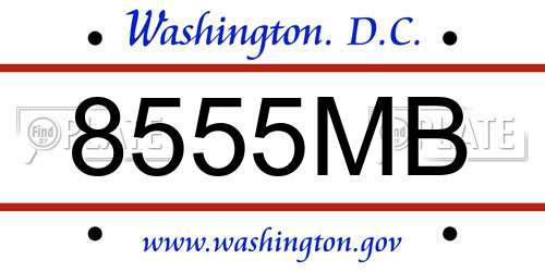 8555MB District Of Columbia License Plate