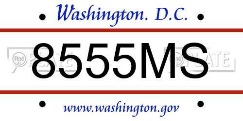 8555MS District Of Columbia License Plate