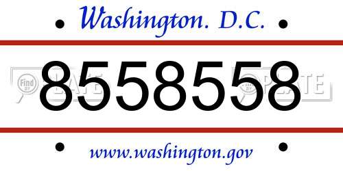 8558558 District Of Columbia License Plate