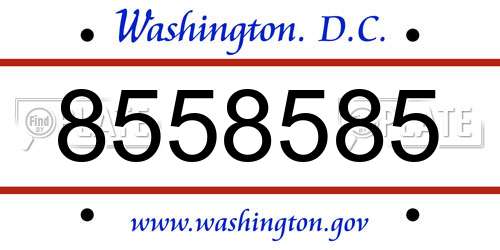 8558585 District Of Columbia License Plate