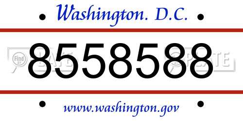 8558588 District Of Columbia License Plate