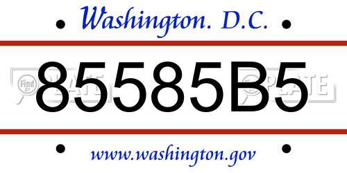 85585B5 District Of Columbia License Plate