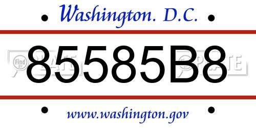 85585B8 District Of Columbia License Plate