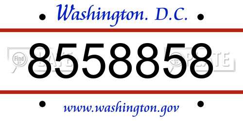 8558858 District Of Columbia License Plate