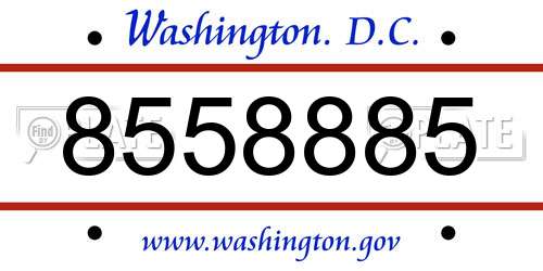 8558885 District Of Columbia License Plate