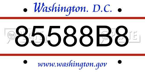 85588B8 District Of Columbia License Plate