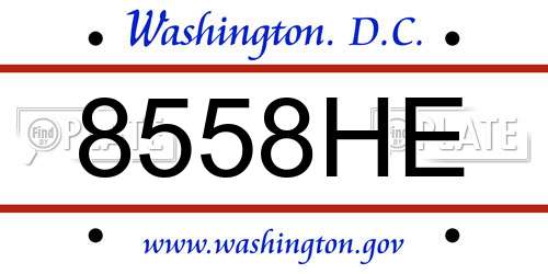 8558HE District Of Columbia License Plate
