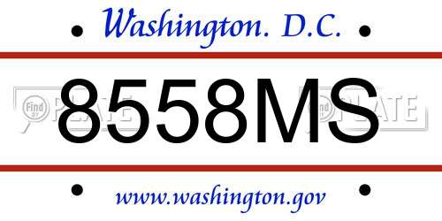 8558MS District Of Columbia License Plate