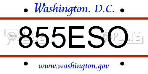 855ESO District Of Columbia License Plate