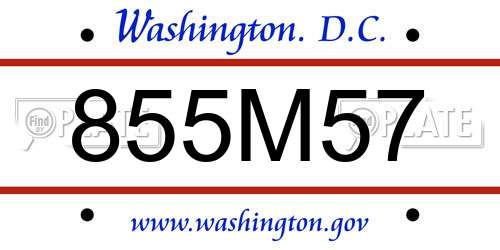 855M57 District Of Columbia License Plate
