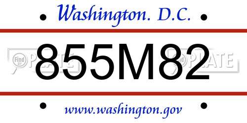 855M82 District Of Columbia License Plate