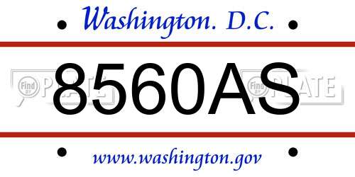 8560AS District Of Columbia License Plate