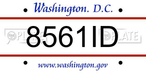 8561ID District Of Columbia License Plate