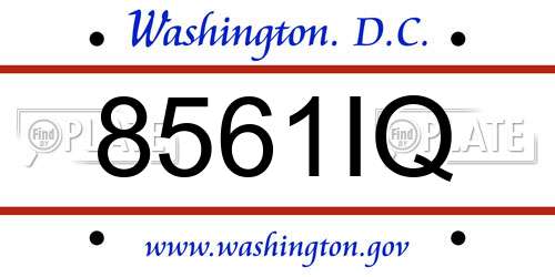 8561IQ District Of Columbia License Plate