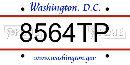 8564TP District Of Columbia License Plate