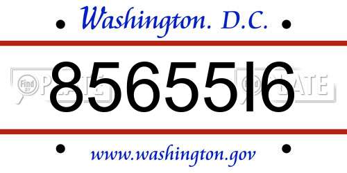 85655I6 District Of Columbia License Plate