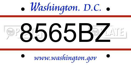 8565BZ District Of Columbia License Plate