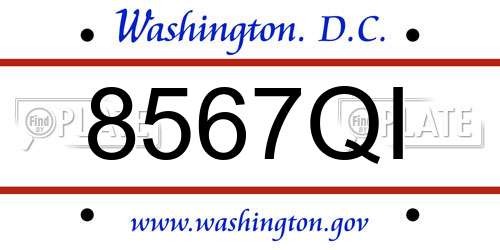 8567QI District Of Columbia License Plate