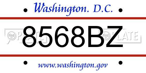 8568BZ District Of Columbia License Plate