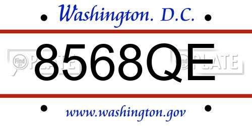 8568QE District Of Columbia License Plate