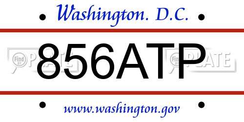 856ATP District Of Columbia License Plate