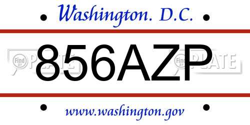 856AZP District Of Columbia License Plate