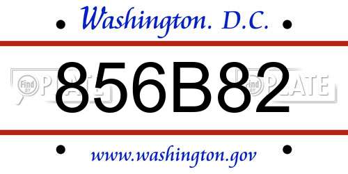 856B82 District Of Columbia License Plate