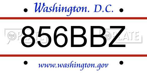 856BBZ District Of Columbia License Plate