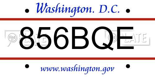 856BQE District Of Columbia License Plate