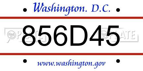856D45 District Of Columbia License Plate