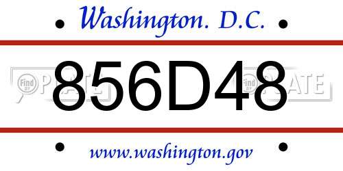 856D48 District Of Columbia License Plate