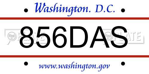 856DAS District Of Columbia License Plate