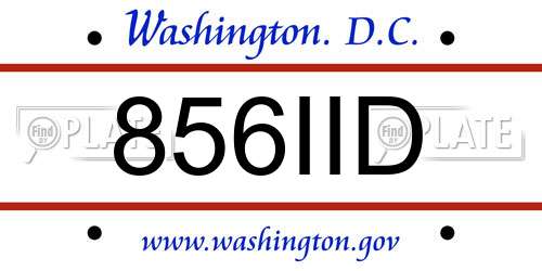 856IID District Of Columbia License Plate