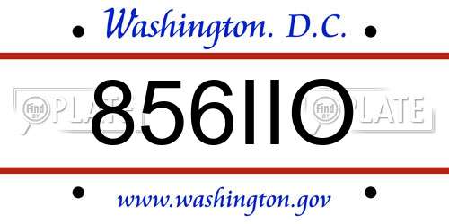 856IIO District Of Columbia License Plate