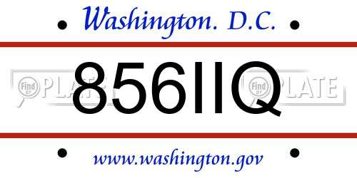 856IIQ District Of Columbia License Plate