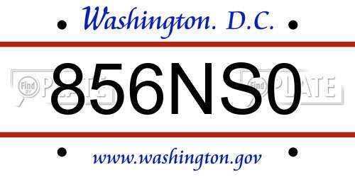 856NS0 District Of Columbia License Plate