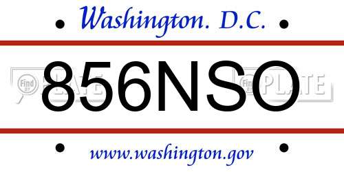856NSO District Of Columbia License Plate