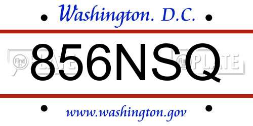 856NSQ District Of Columbia License Plate