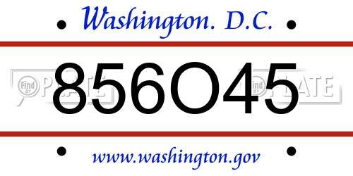 856O45 District Of Columbia License Plate