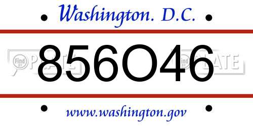 856O46 District Of Columbia License Plate
