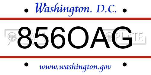 856OAG District Of Columbia License Plate