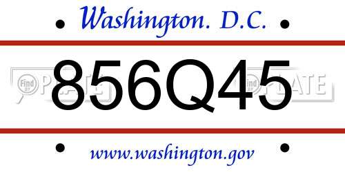856Q45 District Of Columbia License Plate
