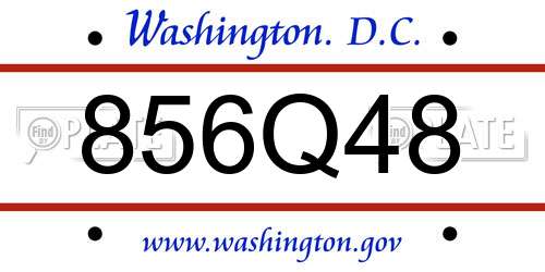 856Q48 District Of Columbia License Plate