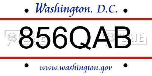 856QAB District Of Columbia License Plate