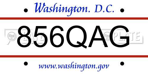 856QAG District Of Columbia License Plate
