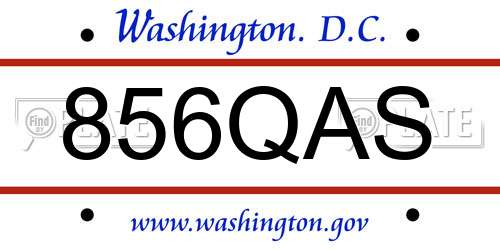 856QAS District Of Columbia License Plate