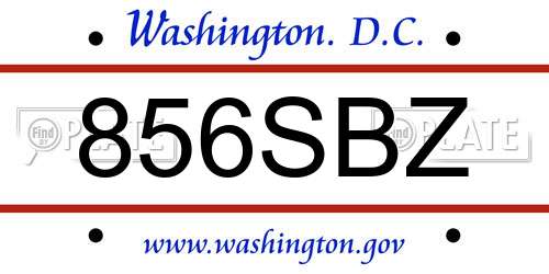 856SBZ District Of Columbia License Plate