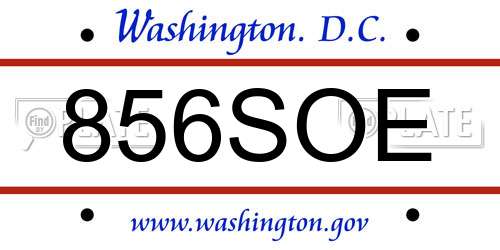 856SOE District Of Columbia License Plate