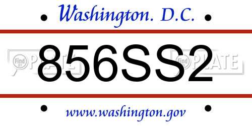 856SS2 District Of Columbia License Plate